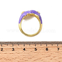 真鍮エナメルカフリング  イルカ  ラックめっき  長持ちメッキ  カドミウムフリー＆鉛フリー  18KGP本金メッキ  ミックスカラー  内径：17mm&nbsp;RJEW-P166-04G