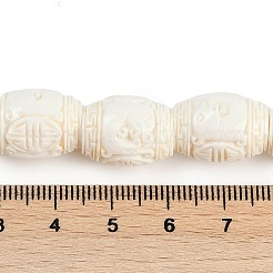 合成サンゴ彫刻ビーズ連売り  染め  バレル  ベージュ  16x10mm  穴：1.8mm  約22個/連  13.39''~14.17''（34~36センチメートル）&nbsp;CORA-M001-11
