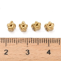 304ステンレススチールビーズ  スター  イオンプレーティング（ip）  18KGP本金メッキ  4x4x4mm  穴：1.4mm&nbsp;STAS-D204-53G