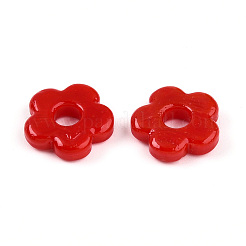 手作りランプワークビーズ  花  クリムゾン  15~16x16x3.5~4.5mm  穴：4.5~5mm&nbsp;LAMP-N024-39H