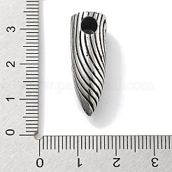304ステンレスペンダント  弾丸型チャーム  アンティークシルバー  27.5x10x10mm  穴：3.5mm&nbsp;STAS-Z098-08AS