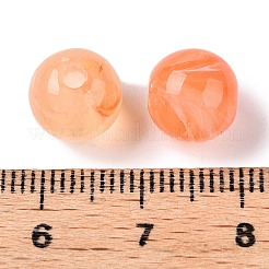 不透明なアクリルビーズ  ラウンド  サンゴ  9.5mm  穴：2mm  約940個/500g&nbsp;OACR-N137-37A