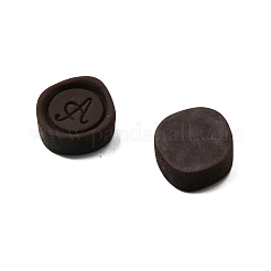 模造食品樹脂カボション  菱形  文字 a のチョコレートの形  ココナッツブラウン  19x19x7mm&nbsp;RESI-WH0035-18D-A03