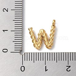316サージカルステンレスペンダント＆チャーム  ゴールドカラー  文字W  13.5x12.5x2mm  穴：2mm&nbsp;STAS-D031-01W