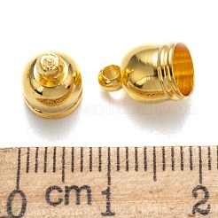 真鍮製コードエンドパーツ  金色  約7 mm幅  長さ10mm  穴：1.5mm  5.5mm内径&nbsp;X-EC569-1G