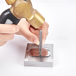 スチールスタンプ  文字a〜zと数字を含む  プラチナ  60x6x6mm&nbsp;AJEW-WH0143-28C