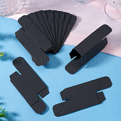 折り畳み式のクラフト紙製口紅箱  長方形  ブラック  完成品：2.75x2.65x5.7cm&nbsp;CON-TAC0128-001B