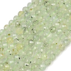 天然石プレナイトビーズ連売り  ラウンド  多面カット  6~6.5mm  穴：0.9mm  約60~61個/連  14.76~15.04''（37.5~38.2センチメートル）&nbsp;G-G281-B02-6mm