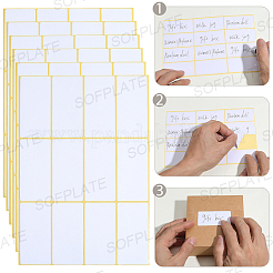 15枚の紙ステッカー  長方形  手書きの白紙ステッカー  ホワイト  195x135x0.1mm  2セット&nbsp;STIC-SP0001-20A