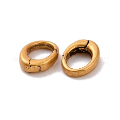 スターリングシルバースプリングゲートリング925個  オーバル  アンティーク黄金  9x6x2mm  内径：5x4mm&nbsp;STER-D036-13AG-02