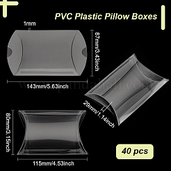 PVCプラスチックギフト収納枕ケース  ギフト包装用品  透明  11.5x8x2.9cm&nbsp;CON-WH0089-43