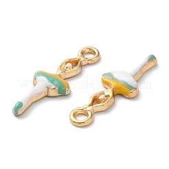ラックメッキ合金エナメルペンダント  カドミウムフリーと鉛フリー＆ニッケルフリー  ライトゴールド  ダンサーのチャーム  ミディアムアクアマリン  23x8x2.5mm  穴：2mm&nbsp;ENAM-Q449-02LG-01