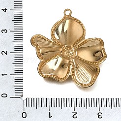 304ステンレスペンダント  花のチャーム  18KGP本金メッキ  24.5x20x1.7mm  穴：1.2mm&nbsp;X-STAS-K322-25A-G