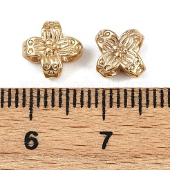真鍮ビーズ  カドミウムフリー＆鉛フリー  花  24KGP本金メッキ  8x8.5x3.5mm  穴：2mm&nbsp;KK-P310-09G