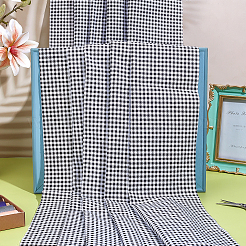 綿織物  服装アクセサリー  タータン模様  ブラック  1604x0.1mm  1m / pc&nbsp;DIY-WH0504-685A