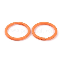 スプレー塗装された鉄のキーチェーンの留め金  リング  ダークオレンジ  30x2.5mm  内径：24.7mm&nbsp;IFIN-WH0063-13B