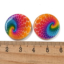 天然淡水貝絵ビーズ  渦模様とフラットラウンド  カラフル  20.5x3~4.5mm  穴：0.6mm&nbsp;BSHE-G039-04