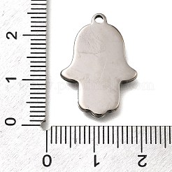 304ステンレスペンダント  ハムサハンドチャーム  アンティークシルバー  23x16.5x2mm  穴：1.8mm&nbsp;STAS-L284-52AS