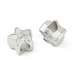 CCBプラスチックヨーロピアンビーズ  大穴ビーズ  花  ミックスカラー  12.5x12.5x8.5mm  穴：4.5~4.5mm&nbsp;CCB-D278-10M
