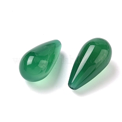 天然石瑪瑙ビーズ  片穴ビーズ  染め＆加熱  ティアドロップ  グリーン  20x10mm  穴：0.9~1mm&nbsp;G-L646-10A