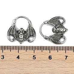 バット 316 サージカルステンレススチール フープピアス  フープノーズリング  アンティークシルバー  18x18.5x4mm&nbsp;EJEW-G416-31AS
