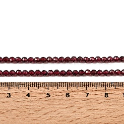 天然石ガーネットビーズ連売り  多面カットラウンド  3mm  穴：0.8mm  約123個/連  15インチ&nbsp;G-A129-3mm-05