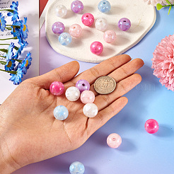 20個10スタイルのアクリルラウンドビーズセット  星とハート  ミックスカラー  15.5x15mm  穴：2.7mm  2個/スタイル&nbsp;OACR-TA0002-86