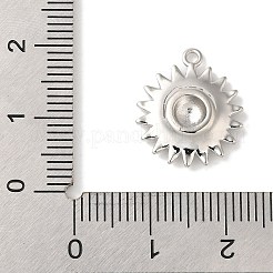 ラックメッキ真鍮チャーム  カドミウムフリー＆鉛フリー  長持ちメッキ  ヒマワリ  プラチナ  16.5x15x3mm  穴：1mm&nbsp;KK-A229-21P