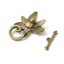 合金マンテル  カドミウムフリー＆ニッケルフリー＆鉛フリー  アンティークブロンズ  花：29.5x23x7mm  穴：1~10x12mm  バー：21x5x2.5mm  穴：1.5mm.&nbsp;PALLOY-A20004-AB-FF