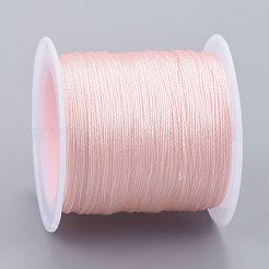 ポリエステル編組メタリック糸  DIYの編みこみのブレスレット作りと刺繡のために  ミスティローズ  0.4mm  6プライ  約54.68ヤード（50m）/ロール&nbsp;OCOR-I007-B-47