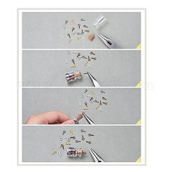 アイアンスクリューアイピンヒートンキャップ  片穴パーツ用  ミックスカラー  8x4x1mm  穴：2mm  約120PCS /カラー  720個/箱&nbsp;IFIN-YW0001-17