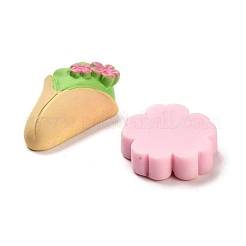 不透明な樹脂模倣食品カボション  かわいい食べ物を彩るマカロン  ミックスカラー  17~27x16~20x5.5~9mm&nbsp;X1-RESI-F045-03M