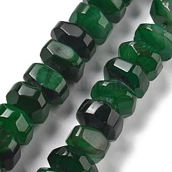 天然石瑪瑙ビーズ連売り  染め＆加熱  多面カット  ロンデル  グリーン  15~17x15~17x9~11mm  穴：1.2mm  約19~21個/連  6.89''~7.48''（17.5~19センチメートル）&nbsp;G-K392-A13