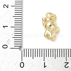 真鍮製チャーム  カドミウムフリー＆鉛フリー  18KGP本金メッキ  丸カン付き  象  12x9x6mm  穴：3mm&nbsp;ZIRC-I356-04G-01