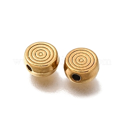 304ステンレススチールビーズ  イオンプレーティング（ip）  ボルテックスでフラットラウンド  18KGP本金メッキ  6x3mm  穴：1.2mm&nbsp;STAS-L315-067C-G