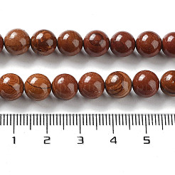 天然木レースストーン木製ジャスパービーズ連売り  ラウンド  8mm  穴：1.2mm  約47個/連  15.16''（38.5センチメートル）&nbsp;G-P516-A02-01