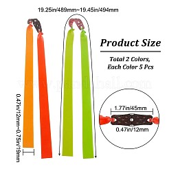 10個 2色 弾性ゴム PUレザーカタパルト対応  スリングショット交換バンドaccessoreis  ミックスカラー  489~494x12~19x1mm  5個/カラー&nbsp;FIND-GF0004-76