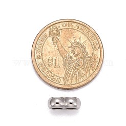 変色しない304ステンレススチールマルチ連リンク  レザーコードブレスレット作り用  ステンレス鋼色  4x12x7mm  穴：4mm&nbsp;X-STAS-I020-12