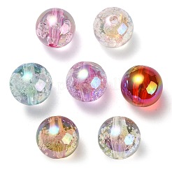 UVメッキ透明レインボー虹色アクリルビーズ  バブルビーズ  ラウンド  ミックスカラー  15~15.5x15.5~16mm  穴：2.6~2.7mm&nbsp;TACR-D010-07