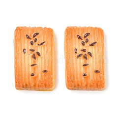 オペーク樹脂カボション  模造食品  ビスケット  ミックスカラー  26x16x7mm&nbsp;RE-CBAF00C-07