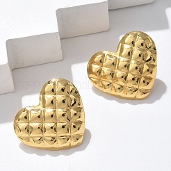 304ステンレススチールスタッドピアス  イオンプレーティング（ip）  ハート  18KGP本金メッキ  23x26.5mm&nbsp;EJEW-U047-18G