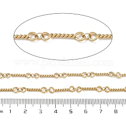 304ステンレススチールツイストリンクバーチェーン  ハンダ付け  スプールで  イオンプレーティング（ip）  ゴールドカラー  18x4x2mm&nbsp;CHS-G050-05G