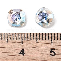K9ガラスラインストーンカボション  尖ったバック＆バックメッキ  suqare  クリスタル  6x6x3mm&nbsp;GLAA-H034-04B-001TR