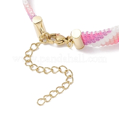 女性用グラデーションカラーガラスシードビーズブレスレット  カラフル  7-1/4インチ（18.5cm）&nbsp;BJEW-MZ00210