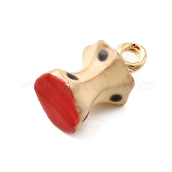 合金エナメルチャーム  ゴールドカラー  りんご  13.5x8x8mm  穴：1.8mm&nbsp;FIND-I044-01I