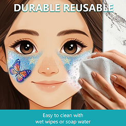 プラスチック製メイクアップペイント練習ボード  再利用可能なフェイスペイント練習テンプレート  女の子の模様の長方形  ミックスカラー  29.7x21cm  2個/セット&nbsp;MRMJ-WH0101-004