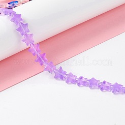 透明なガラスビーズ連  スター  蘭  10x10x4mm  穴：0.8mm  約40個/連  13.39~14.17インチ（34~36cm）&nbsp;GLAA-K057-01F