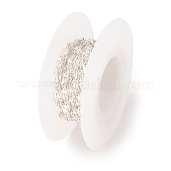 304ステンレススチールダップチェーン  ハンダ付け  スプールで  銀  4x2x0.1~0.4mm&nbsp;SA-CBA4160-09S