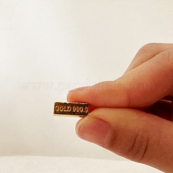 ミニプラスチック金塊10個  ドールハウスの装飾用の金色のレンガの地金飾り  ゴールド  15x5x3mm&nbsp;MIMO-PW0003-123