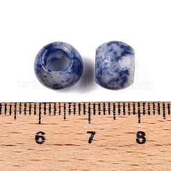 ナチュラルブルースポットジャスパービーズ  大穴ビーズ  ロンデル  10~10.5x7.5~9mm  穴：5mm&nbsp;G-T092-10mm-11